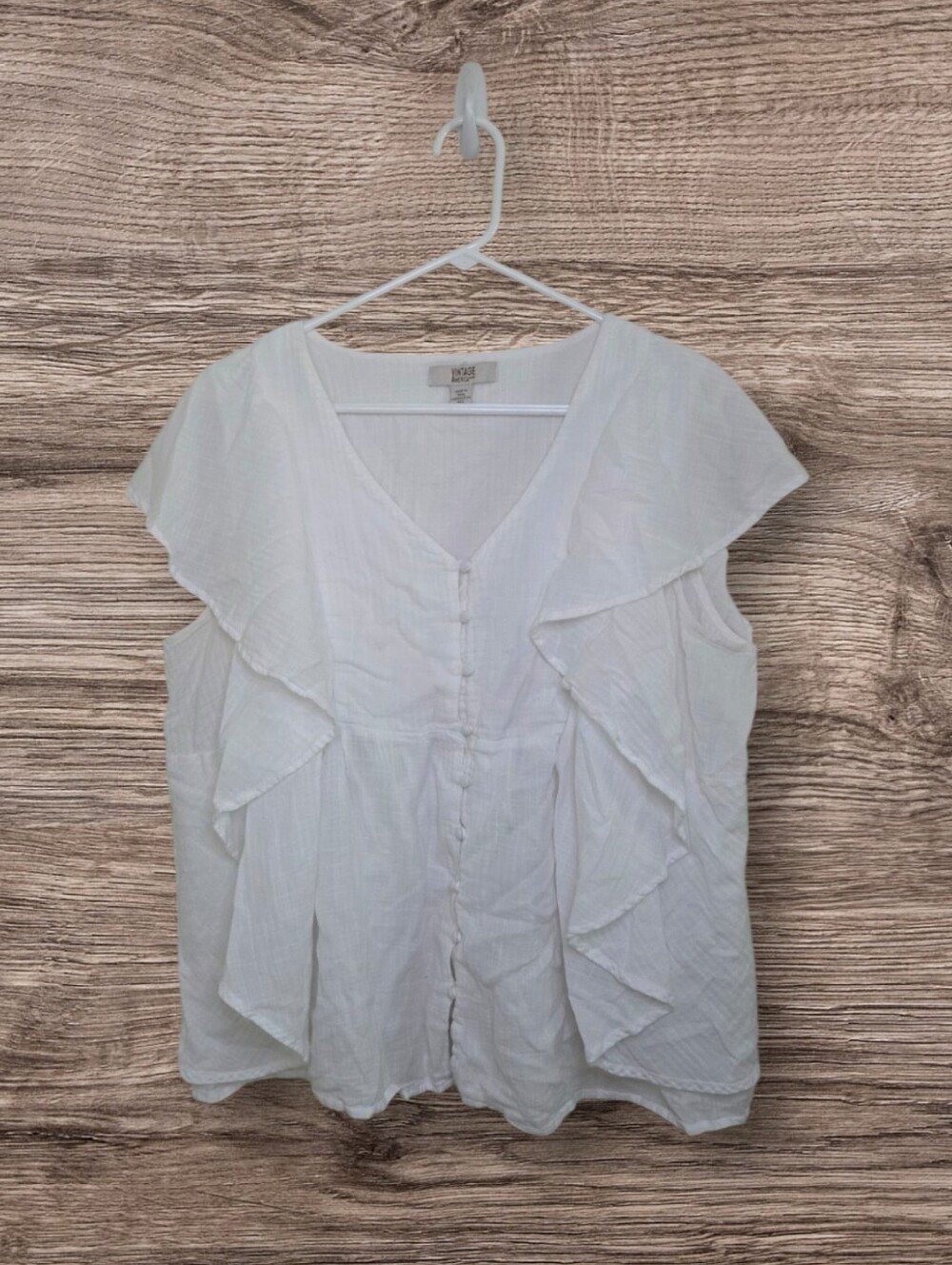 Women's Vintage America White Top Sz XL